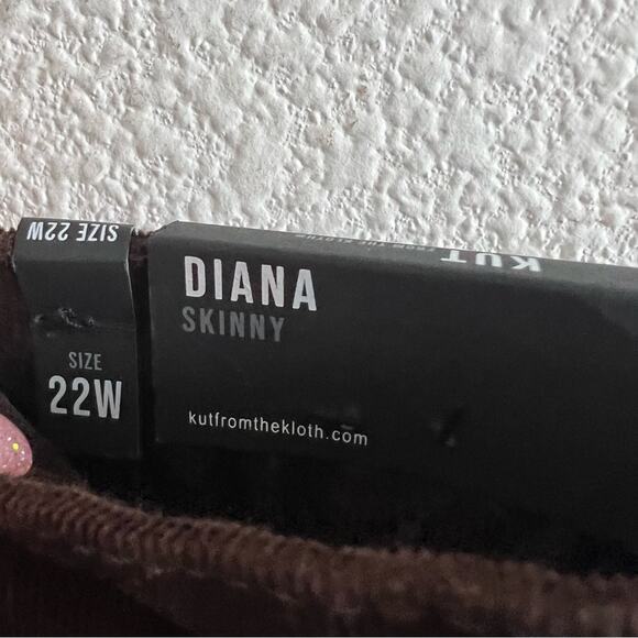 NWT Kut From The Kloth Diana Skinny Brownie Brown Pants 22W - Picture 9 of 9